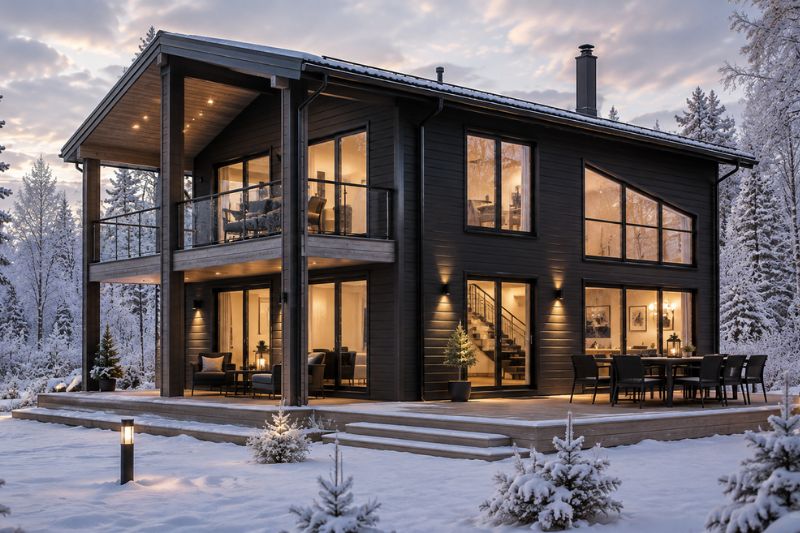 Modern Scandinavian Log Cabin