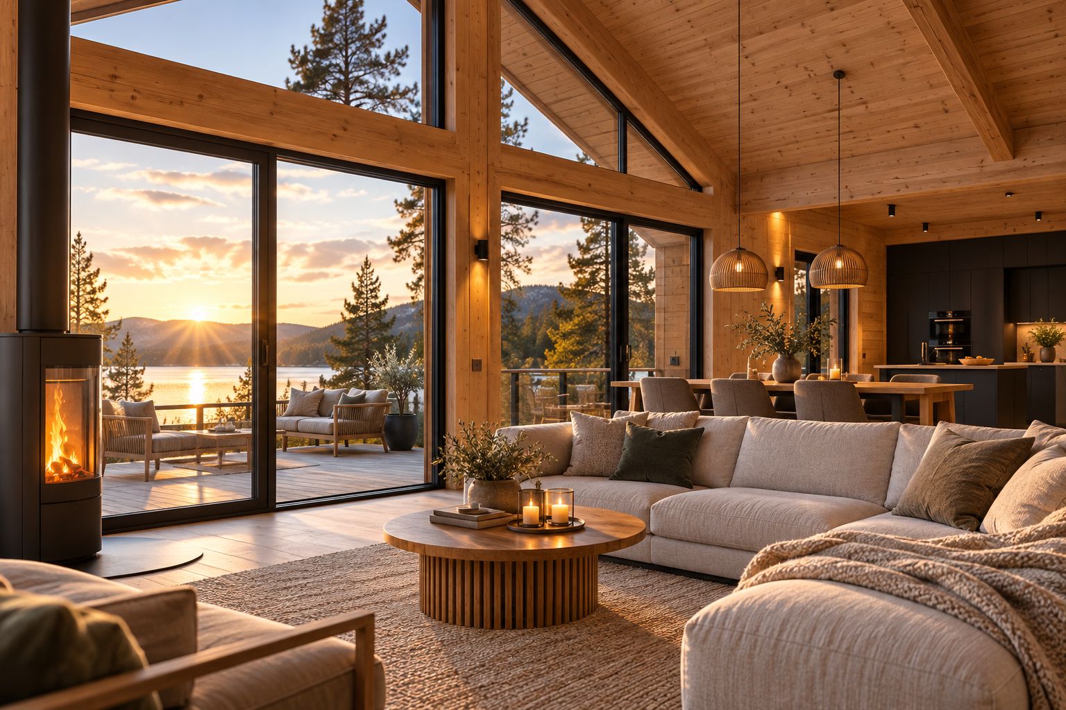 Scandinavian timber home interior