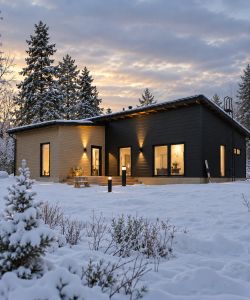 Snowy Scandinavian Cabin